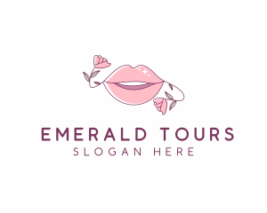 Floral Beauty Lips logo design