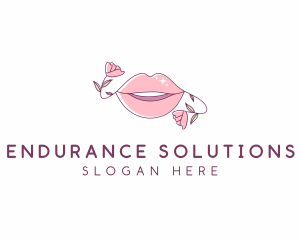 Floral Beauty Lips logo design