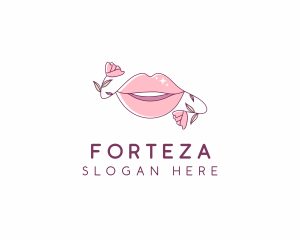 Floral Beauty Lips logo design