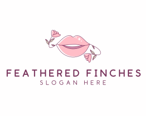 Floral Beauty Lips logo design