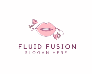 Floral Beauty Lips logo design