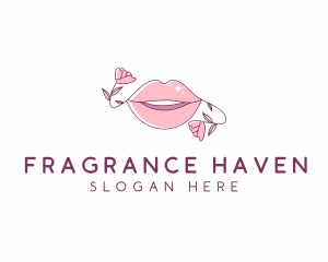 Floral Beauty Lips logo design