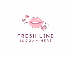 Floral Beauty Lips logo design