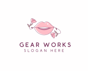 Floral Beauty Lips logo design