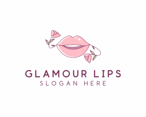 Floral Beauty Lips logo design