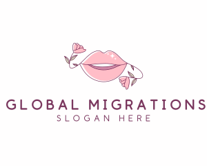 Floral Beauty Lips logo design