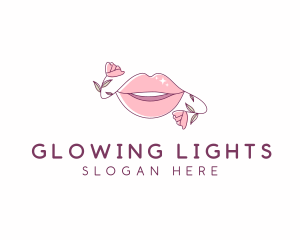 Floral Beauty Lips logo design