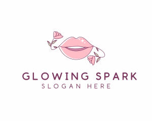 Floral Beauty Lips logo design