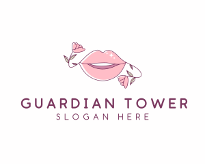 Floral Beauty Lips logo design