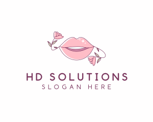 Floral Beauty Lips logo design