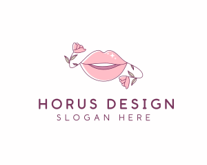 Floral Beauty Lips logo design