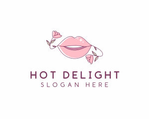 Floral Beauty Lips logo design