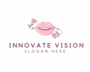 Floral Beauty Lips logo design