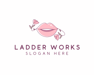 Floral Beauty Lips logo design