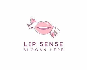 Floral Beauty Lips logo design