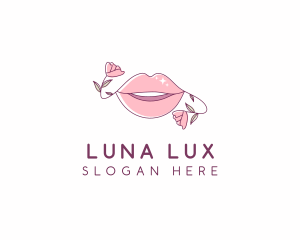 Floral Beauty Lips logo design