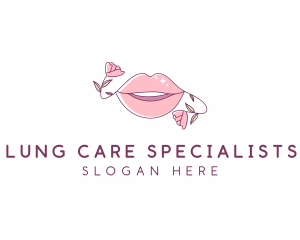 Floral Beauty Lips logo design