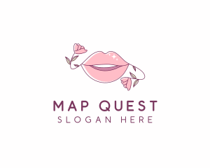 Floral Beauty Lips logo design