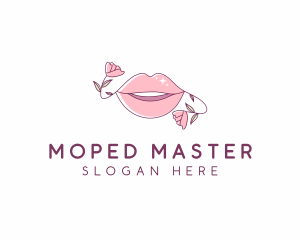 Floral Beauty Lips logo design