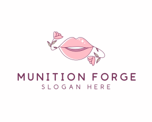 Floral Beauty Lips logo design