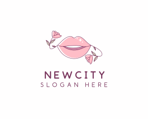 Floral Beauty Lips logo design