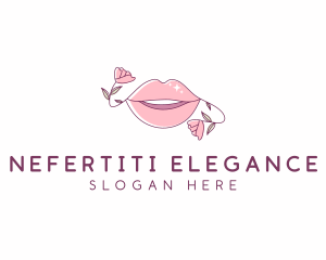 Floral Beauty Lips logo design