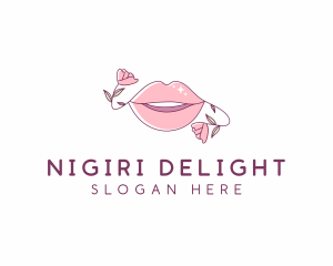 Floral Beauty Lips logo design