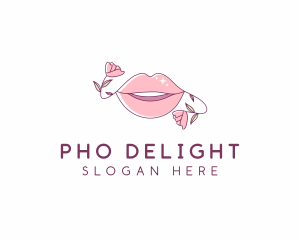 Floral Beauty Lips logo design