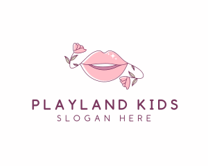 Floral Beauty Lips logo design