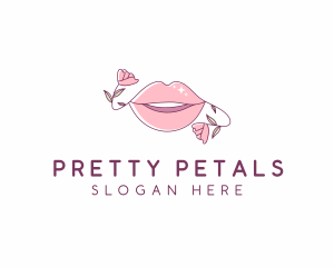 Floral Beauty Lips logo design