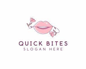 Floral Beauty Lips logo design