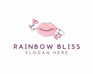 Floral Beauty Lips logo design