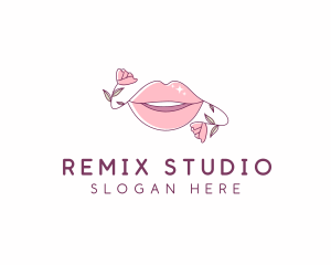 Floral Beauty Lips logo design