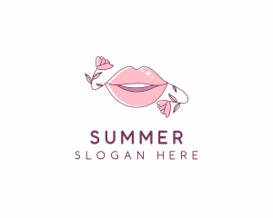 Floral Beauty Lips logo design