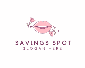 Floral Beauty Lips logo design