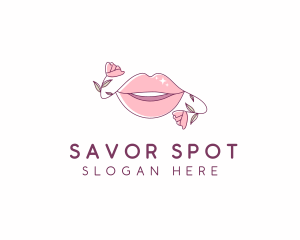 Floral Beauty Lips logo design