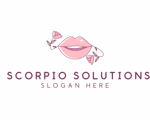 Floral Beauty Lips logo design