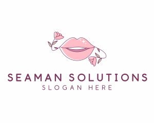 Floral Beauty Lips logo design