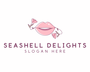 Floral Beauty Lips logo design