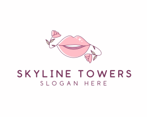 Floral Beauty Lips logo design