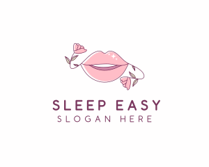 Floral Beauty Lips logo design