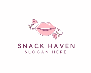 Floral Beauty Lips logo design