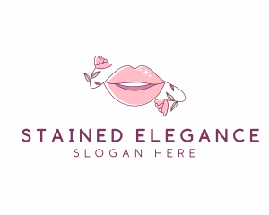 Floral Beauty Lips logo design