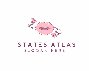 Floral Beauty Lips logo design