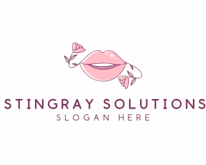 Floral Beauty Lips logo design