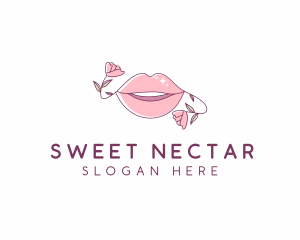 Floral Beauty Lips logo design