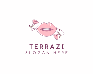 Floral Beauty Lips logo design