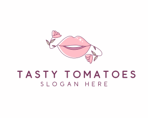 Floral Beauty Lips logo design