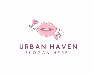 Floral Beauty Lips logo design