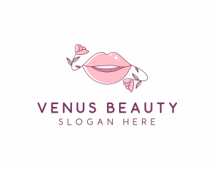 Floral Beauty Lips logo design